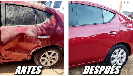 Coche reparado con brillo espectacular